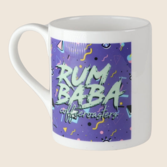 Rum Baba Porcelain Coffee Mug 'Purple Party'